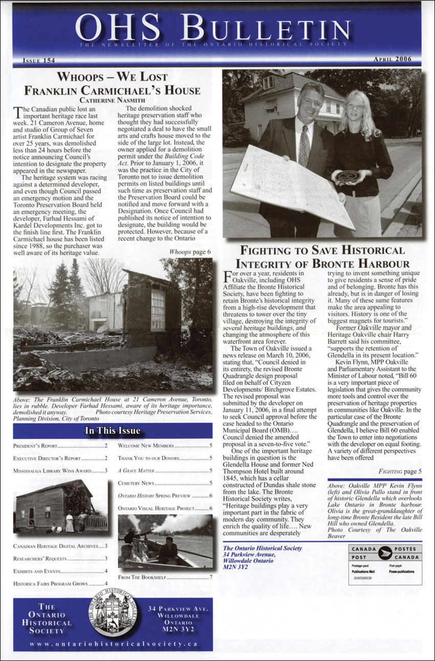 OHS Bulletin April 2006 cover