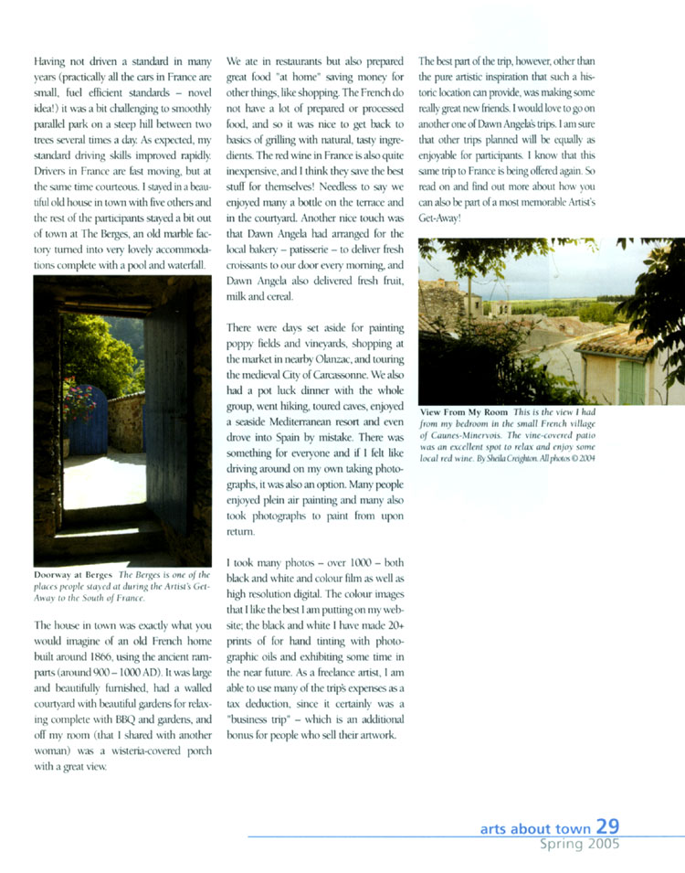 Artists Getaway page two